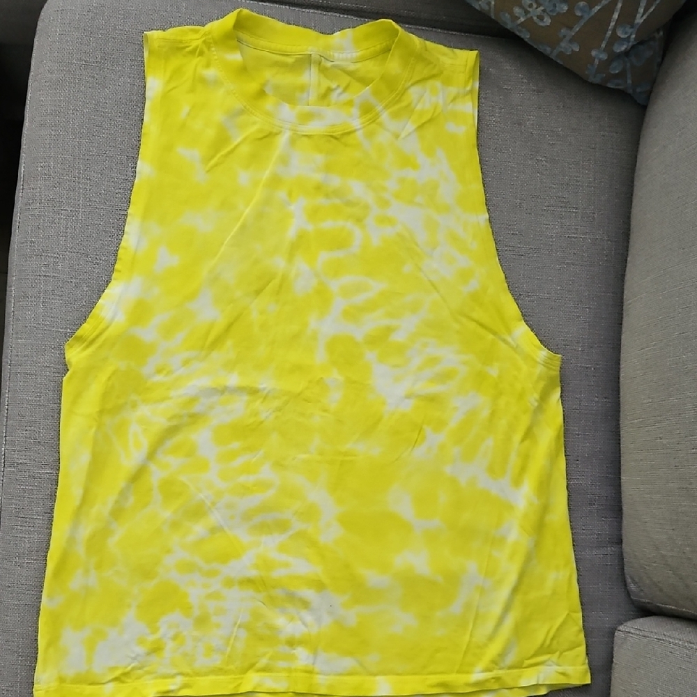 Lululemon Athletica Yellow Tie-Dye Muscle Tee